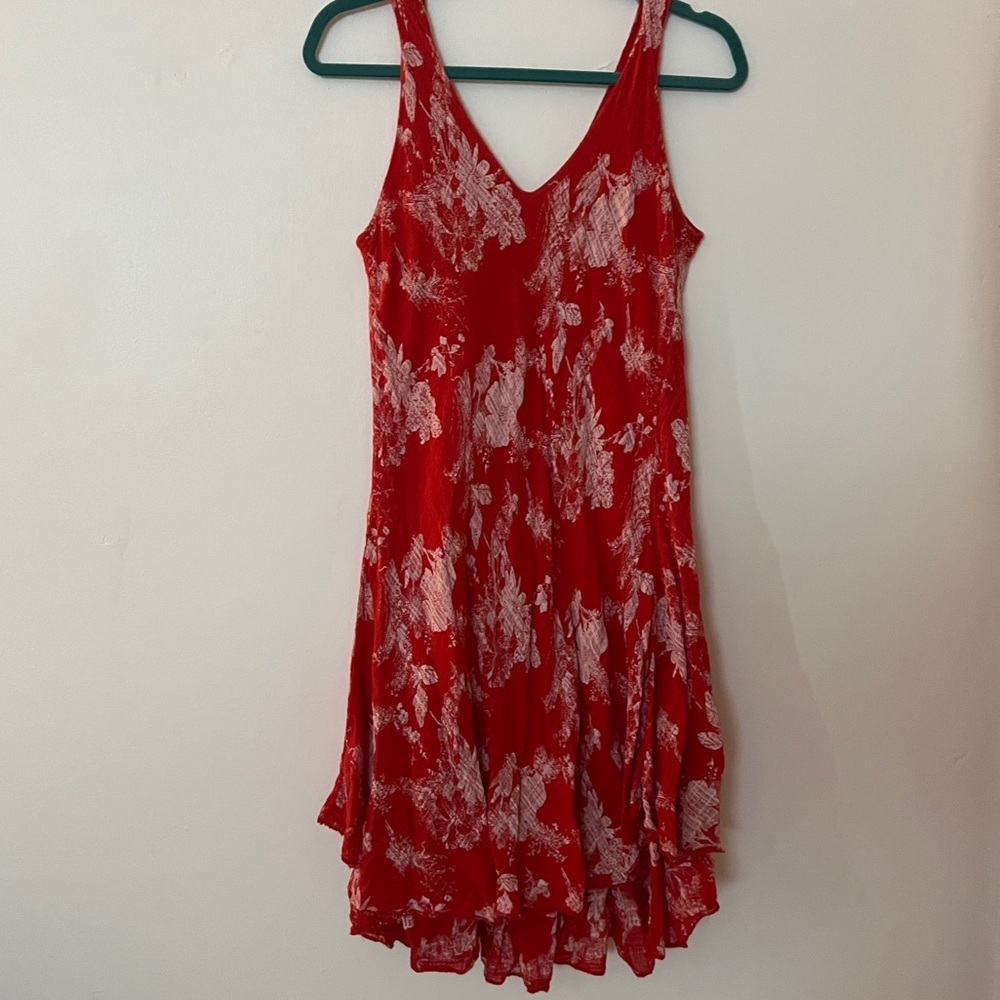 Vintage Italian Red Floral Dress.